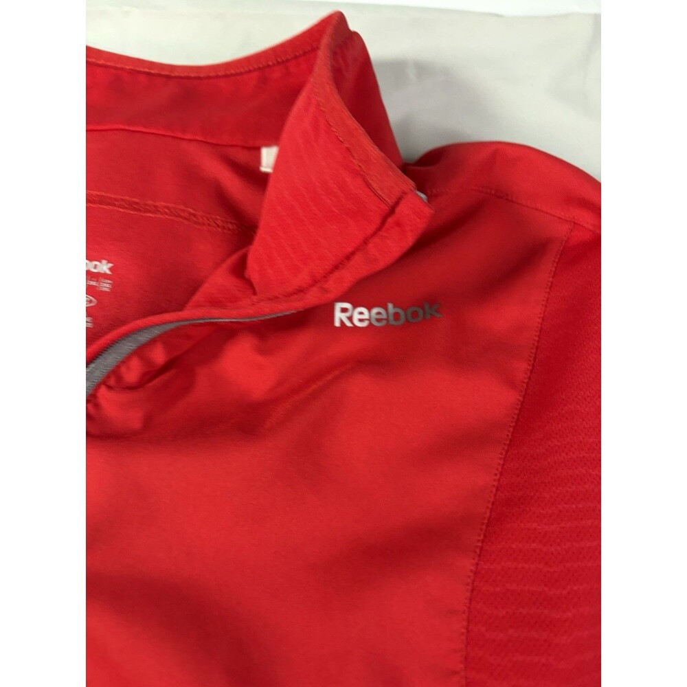 Reebok 1/4 Zip, Long Sleeve Pullover Red/Gray 2XL Very Nice - Picture 9 of 9